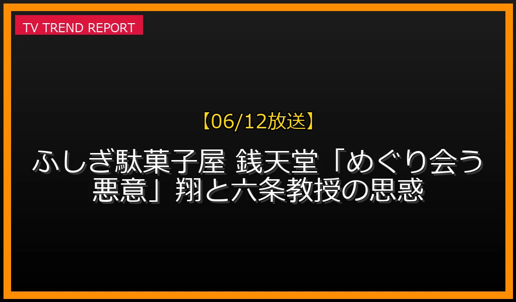 【06/12放送】【06/12放送】ふしぎ駄菓子屋 銭天堂「めぐり会う悪意」翔と六条教授の思惑の放送内容と見どころ