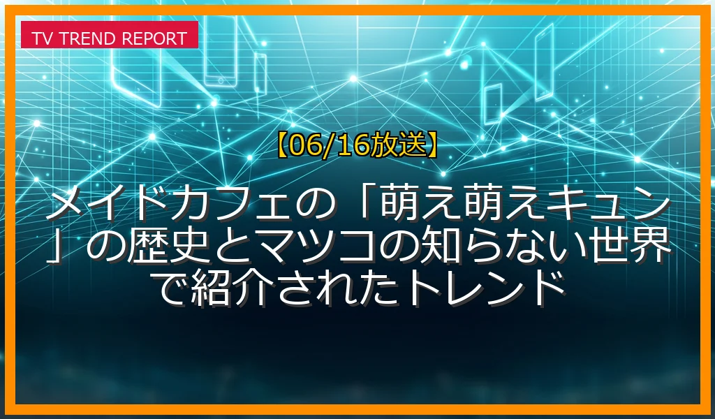 【06/16放送】メイドカフェの「萌え萌えキュン」の歴史とマツコの知らない世界で紹介されたトレンド