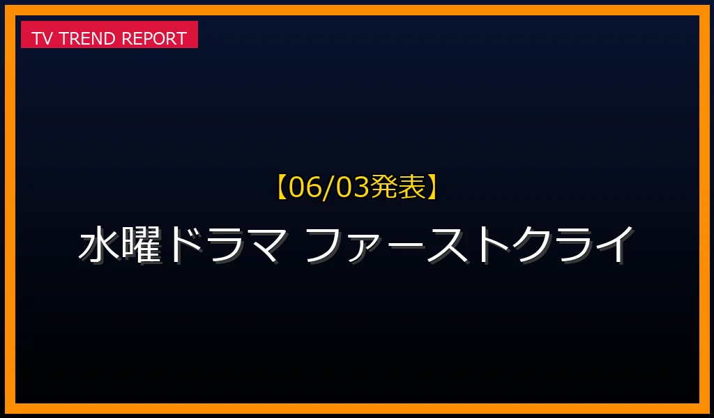 【06/03放送】ファーストクライの放送内容と見どころ