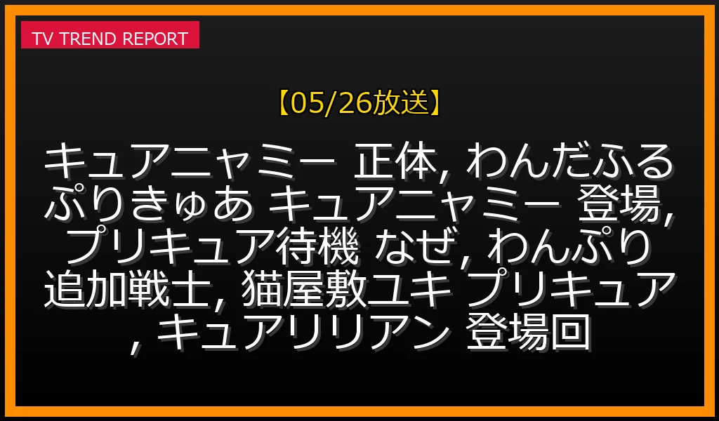 【05/26放送】「プリキュア待機」の謎を徹底解説！キュアニャミーの正体と初登場日、キュアリリアン情報もの最新情報・見どころ解説