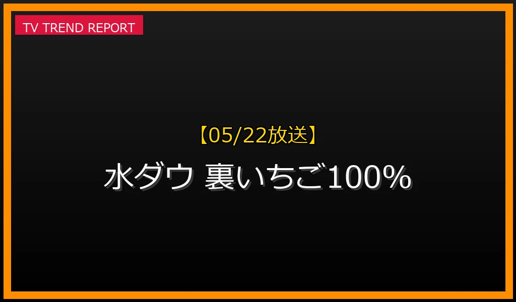 【05/22放送】【05/22放送】水曜日のダウンタウン「裏いちご100%」が話題！名探偵津田の見どころと真相を徹底解説の最新情報・見どころ解説